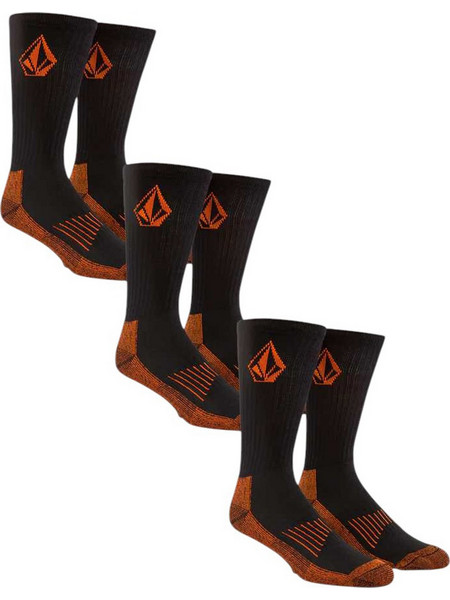 Volcom Ανδρικές Κάλτσες Ψηλές με Σχέδια Μαύρες 3Pack D6312501-BLK