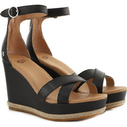 UGG Ezrah Καλοκαιρινές Γυναικείες Πλατφόρμες Ψηλές Μαύρες 1119980-BLLE