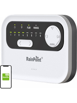 RainPoint HIC801W Προγραμματιστής Ποτίσματος Μπαταρίας με Wi-Fi 8 Εξόδων