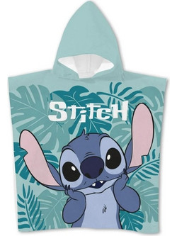 Stitch Aloha Παιδικό Πόντσο Θαλάσσης Microfiber Πράσινο 55x110cm
