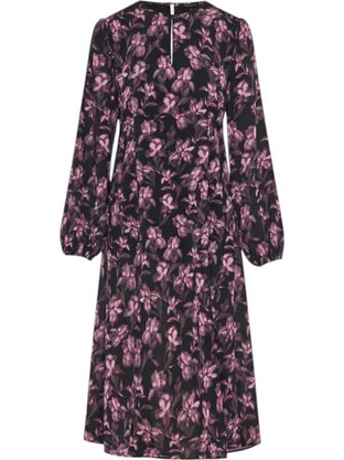 Funky Buddha Maxi Καθημερινό Φόρεμα Floral Μαύρο FBL01210913