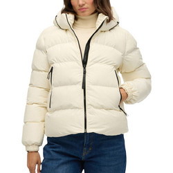 Superdry Γυναικείο Μπουφάν Χειμωνιάτικο Puffer Μακρύ Λευκό W5011996A-71D