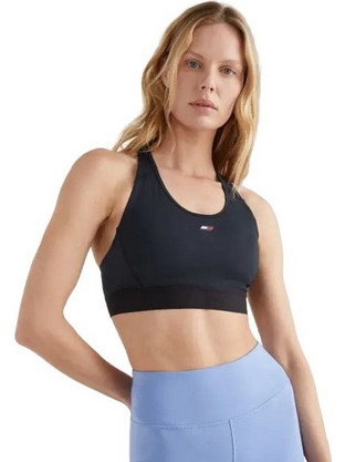 Tommy Hilfiger Αθλητικό Μπουστάκι με Μέτρια Στήριξη Μαύρο S10S101110-BDS
