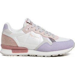 Pepe Jeans Παιδικά Sneakers Λευκά Λιλά Χρυσά PGS40005-404