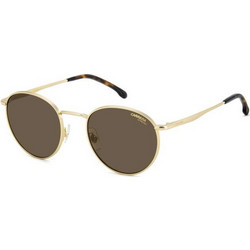 Carrera CA339S Ανδρικά Γυαλιά Ηλίου Στρογγυλά Μεταλλικά Χρυσά με Καφέ Φακό