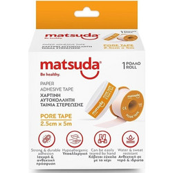 Matsuda Be Healthy Pore Tape Χάρτινη Επιδεσμική Ταινία 2.5cm x 5m