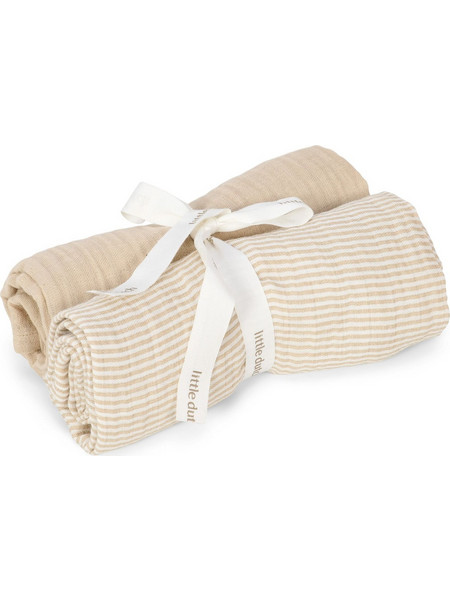 Little Dutch Πάνες Αγκαλιάς από Μουσελίνα Pure Soft Beige 70x70cm 2τμχ LD-TE51825041