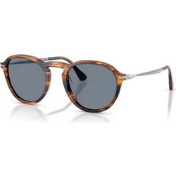 Persol PO3383S 123556 Ανδρικά Γυαλιά Ηλίου Στρογγυλά Ασημί Ταρταρούγα με Μαύρο Φακό