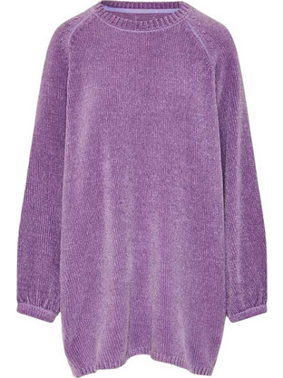Funky Buddha Mini Καθημερινό Φόρεμα Πλεκτό Λιλά FBL012-101-13