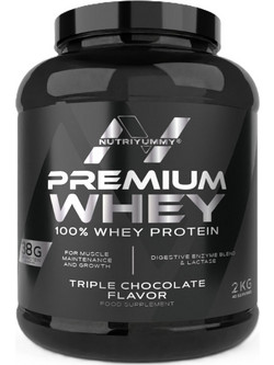NutriYummy Premium Whey Triple Chocolate Πρωτεΐνη Ορού Γάλακτος Γράμμωσης 2kg