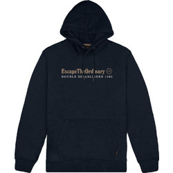 Double Ανδρικό Φούτερ Fleece με Κουκούλα & Τσέπες Navy Μπλε MTOP-1078