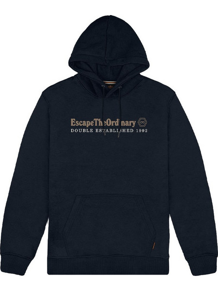Double Ανδρικό Φούτερ Fleece με Κουκούλα & Τσέπες Navy Μπλε MTOP-1078