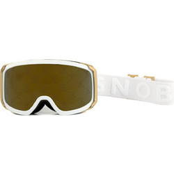 Snob SN155-C02 Μάσκα Σκι & Snowboard Ενηλίκων Άσπρο Χρυσό με Φακό Καθρέπτη Χρυσό