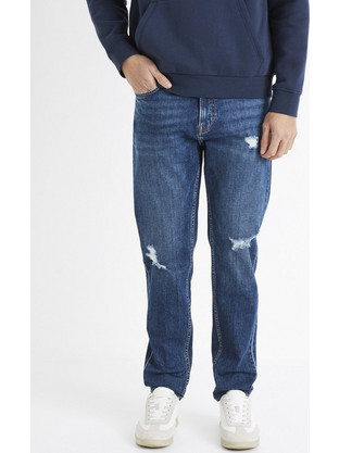 Celio Ανδρικό Τζιν Παντελόνι Ελαστικό Slim Εφαρμογή Navy Μπλε C-DOSTONE