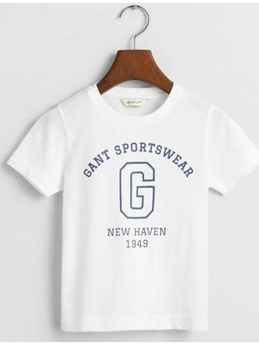 Gant Παιδικό T-Shirt Κοντομάνικο Λευκό Μπλε 805207-110