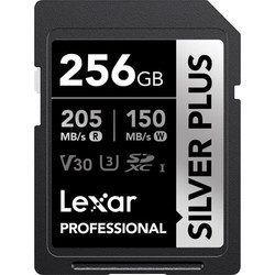 Lexar Silver Plus SDXC 256GB Class 10 U3 V30 UHS-I 205MB/s