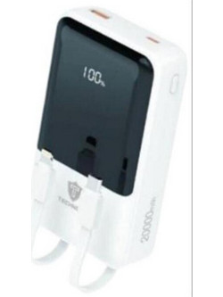 Technovo TN-PB001 Power Bank 10000mAh 22.5W με Θύρα USB-A & Θύρα USB-C White