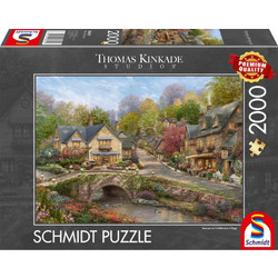 Puzzle Schmidt Thomas Kinkade Summer in Cobblestone Villag 2000 Κομμάτια