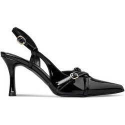 Envie Shoes Γόβες Slingback Λουστρίνι με Λεπτό Ψηλό Τακούνι Μαύρες E02-22091-34
