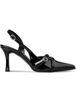 Envie Shoes Γόβες Slingback Λουστρίνι με Λεπτό Ψηλό Τακούνι Μαύρες E02-22091-34