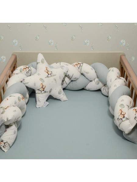 Baby Oliver Des 423 Πάντα Κούνιας Πλεξούδα Λευκό Γαλάζιο 20x200cm