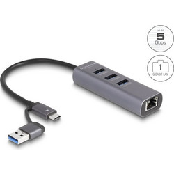 DeLOCK 64282 USB Hub 3.0 USB-C με 4 Θύρες USB-A / Ethernet