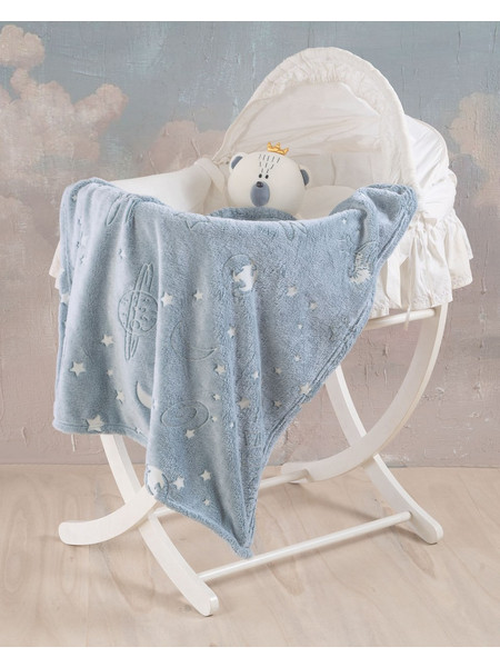 Rythmos Oddity Luminus Flannel Κουβέρτα Αγκαλιάς Fleece 80x110 Γαλάζια 113-125-2955