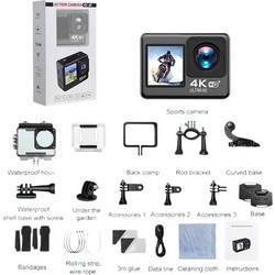 HL18668-247 Action Camera Υποβρύχια με WiFi και Οθόνη 2" Μαύρη