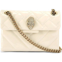 Kurt Geiger Mini Kensington Γυναικείο Τσαντάκι Χιαστί Δερμάτινο Μπεζ με Αλυσίδα 5017342309