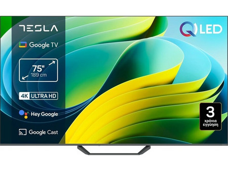 Tesla Q75E655GUS Smart Τηλεόραση 75" 4K UHD QLED HDR (2025)