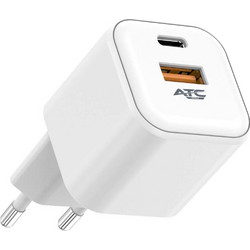 ATC ATC-CHF15 Φορτιστής χωρίς Καλώδιο με Θύρα USB-A & Θύρα USB-C 20W