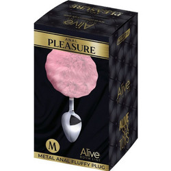 Alive Anal Pleasure Fluffy Medium Πρωκτική Σφήνα 8cm Ροζ