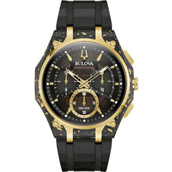 Bulova Curv Ανδρικό Ρολόι με Μαύρο Καουτσούκ Λουράκι 98A328