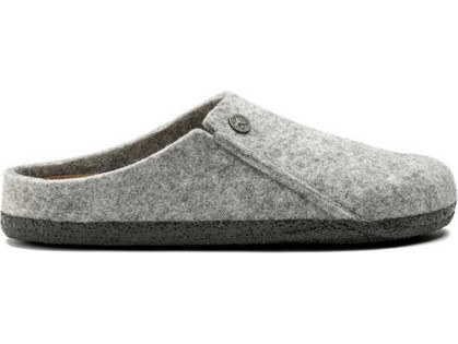 Birkenstock Δερμάτινες Χειμερινές Ανδρικές Παντόφλες Κλειστές Ανατομικές Γκρι 101508