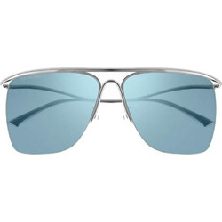 Balenciaga BB0092S 004 Γυαλιά Ηλίου Μάσκα Μεταλλικά Ασημί με Μπλε Φακό