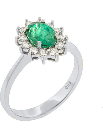 Million Diamonds Γυναικείο Δαχτυλίδι Ροζέτα από Λευκόχρυσο 18K με Διαμάντι RL21298