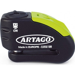 Artago Alarm 30 Κλειδαριά Δισκόφρενου Μηχανής 14mm με Συναγερμό Μαύρη Κίτρινη