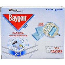 Baygon Mat Σετ Ηλεκτρικό Απωθητικό με Ανταλλακτικές Ταμπλέτες για Κουνούπια 10τμχ