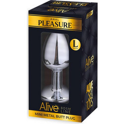 Alive Anal Pleasure Large Πρωκτική Σφήνα Diamond Plug 8cm Ασημί Ροζ