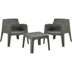 HomeMarkt Lounge Sleek Σετ Σαλόνι Κήπου Πολυπροπυλενίου 3τμχ Κυπαρισσί HM21274.05