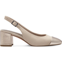 Marco Tozzi Γόβες Slingback με Χοντρό Χαμηλό Τακούνι Μπεζ 2-29610-42-435