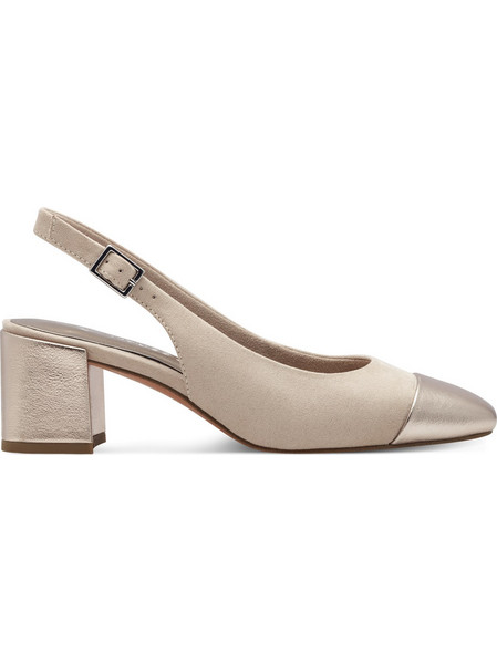 Marco Tozzi Γόβες Slingback με Χοντρό Χαμηλό Τακούνι Μπεζ 2-29610-42-435