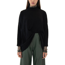 Moutaki Γυναικεία Πλεκτή Μπλούζα Oversized Μαύρη 25.KN1.115