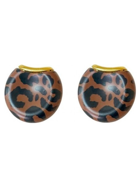 RO Accessories Γυναικεία Σκουλαρίκια Καρφωτά Καφέ E1185