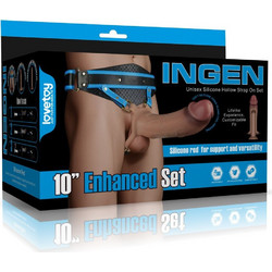 Lovetoy Ingen 10'' Enhanced Set L/XL/2XL Harness Strap On με Dildo 26.3cm Flesh