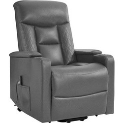 Woodwell Πολυθρόνα Relax Ανακλινόμενη Ανθρακί Nancy Ε9735,3