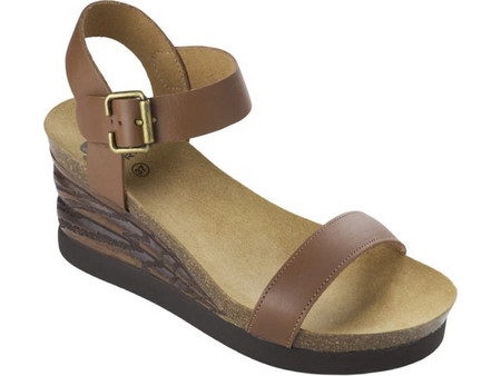 Scholl Ninfea Ανατομικές Καλοκαιρινές Γυναικείες Πλατφόρμες Χαμηλές Δερμάτινες Καφέ NP82077-023