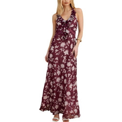 Attrattivo Maxi Καλοκαιρινό Φόρεμα για Γάμο / Βάπτιση Floral Μπορντό 9923167