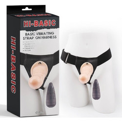 Chisa Novelties Hi Basic Harness Strap On με Dildo 19cm & Δόνηση Flesh