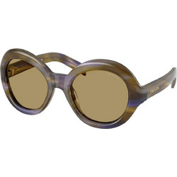 Prada PR08SU 23G70G Γυναικεία Γυαλιά Ηλίου Στρογγυλά Κοκάλινα Καφέ με Καφέ Φακό